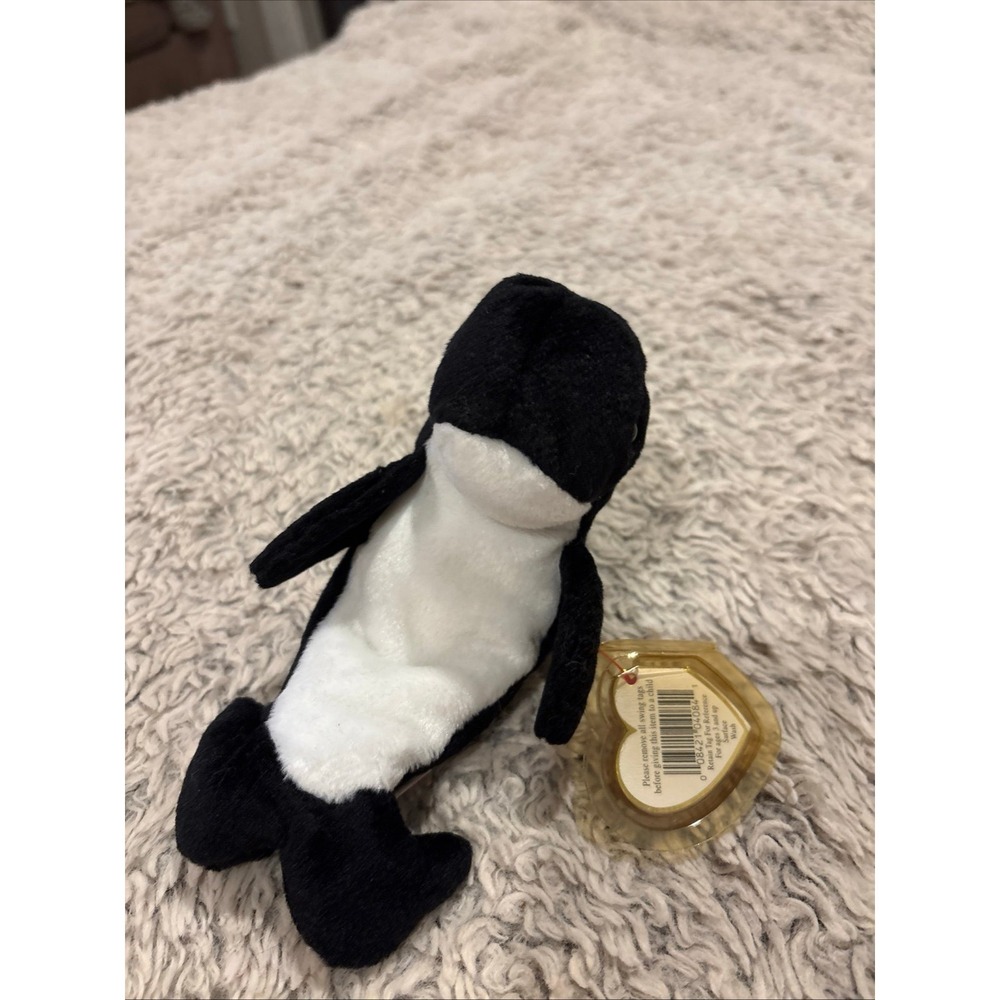 Ty Beanie Babies Waves the Orca Whale Plush Toys - 4084